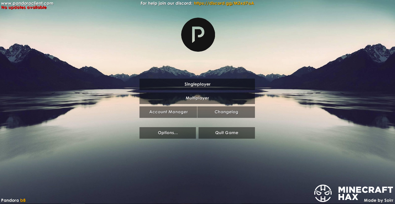 Hacked client Pandora b8 for Minecraft